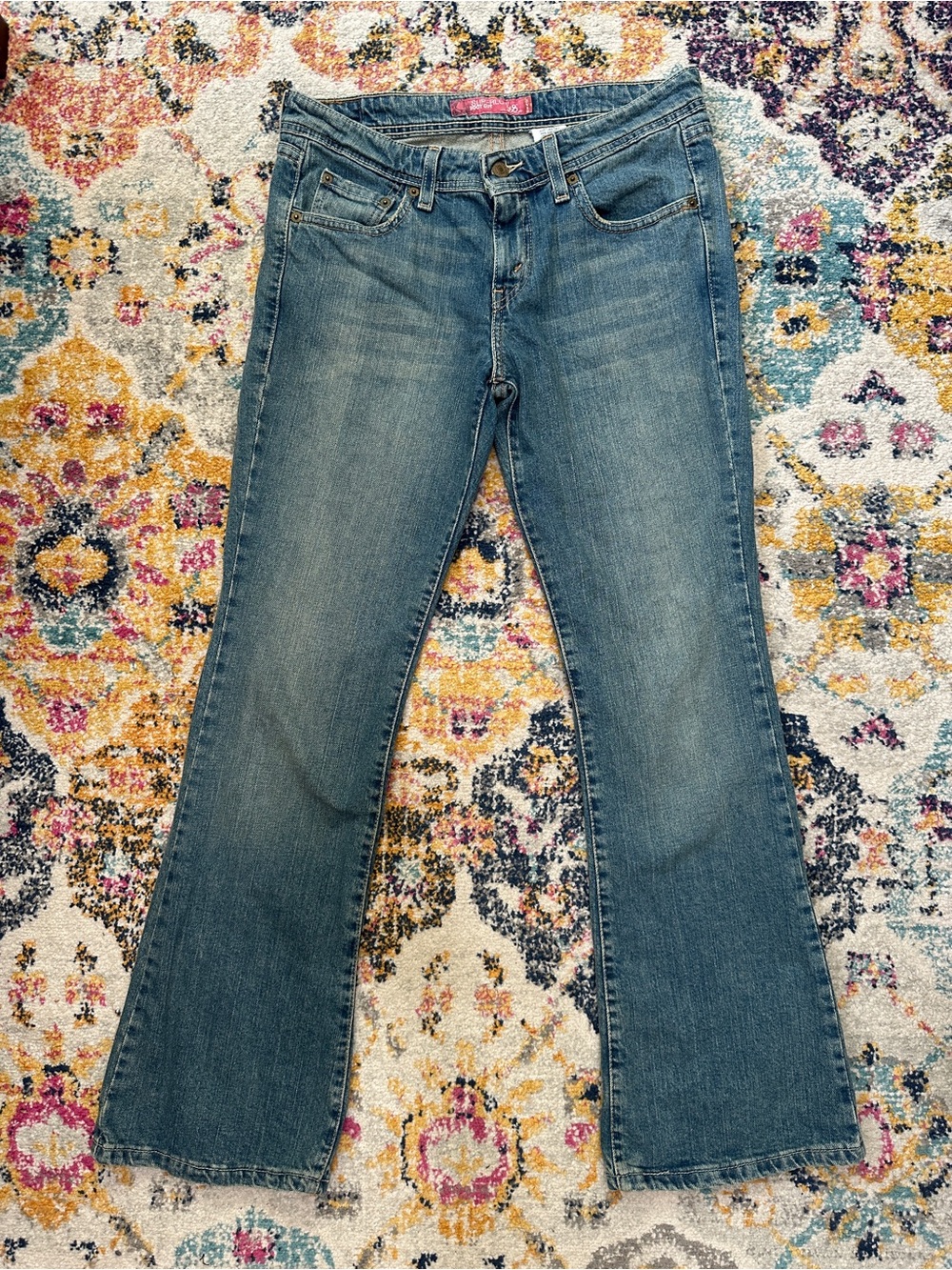 Levi’s 518 Superlow Bootcut Jeans Size 7 Short Blue Denim Low Rise Y2K Vintage